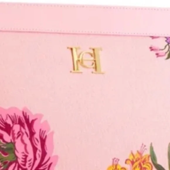 Carolina Herrera Clutch Pink Floral NEW - Picture 5 of 7